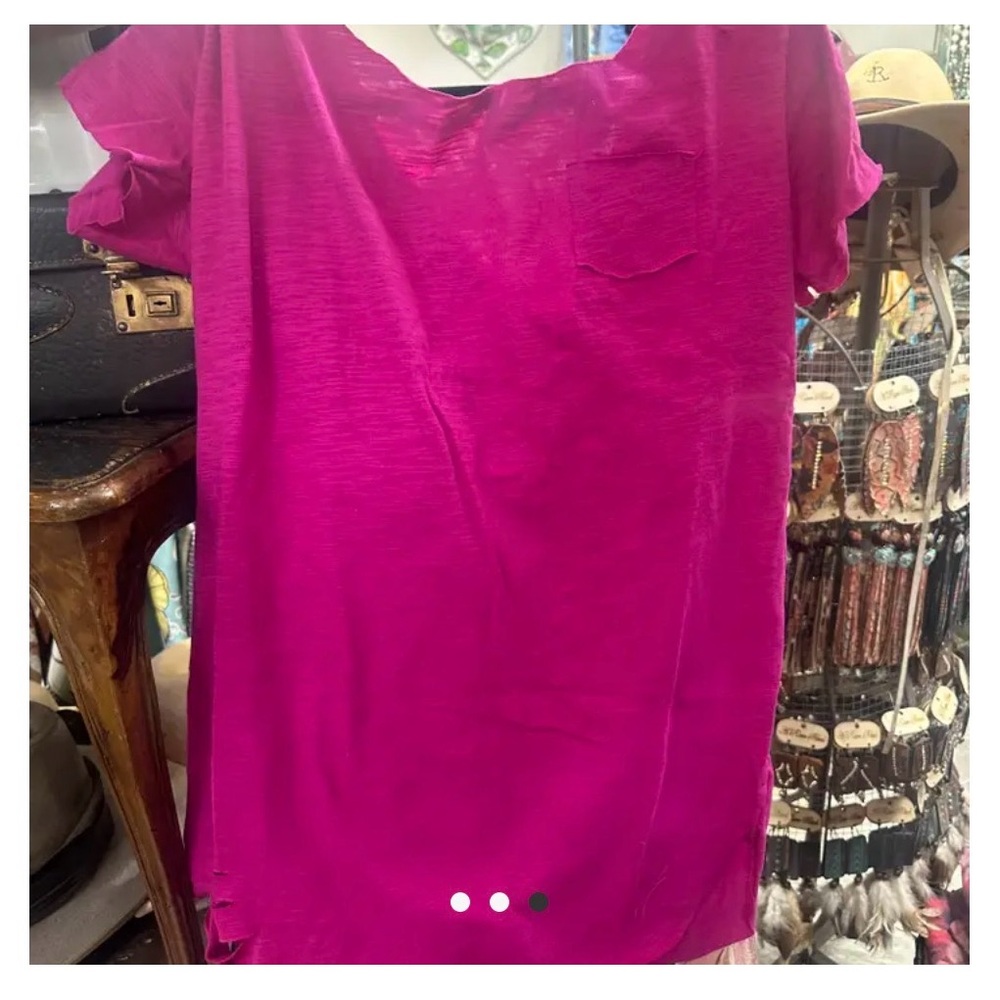 A Rare Bird Ripped Raspberry Tee